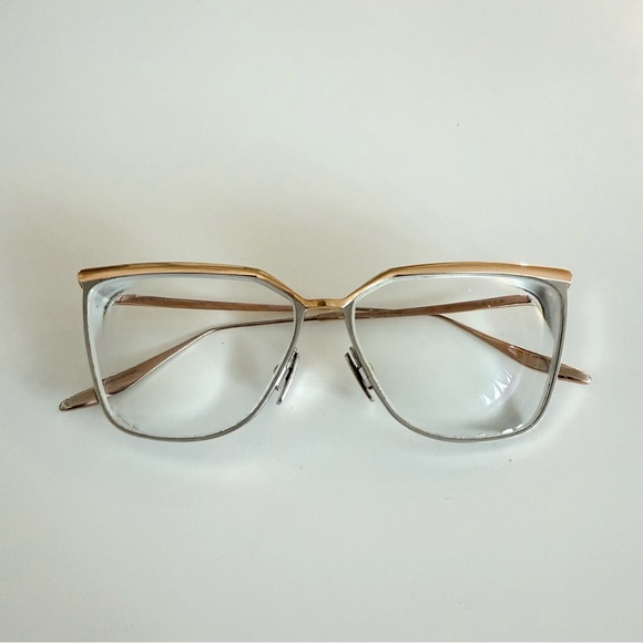 DITA Rose Gold & Silver Mixed Metal Ravitte Oversized Cat Eye Eyeglasses - Picture 6 of 8